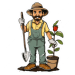 pngtree cute cartoon gardener with tools png image 15783246